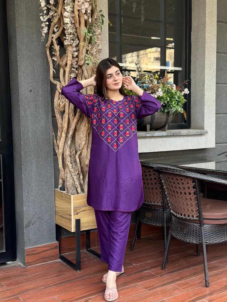 Embroidered 2 pc Suit