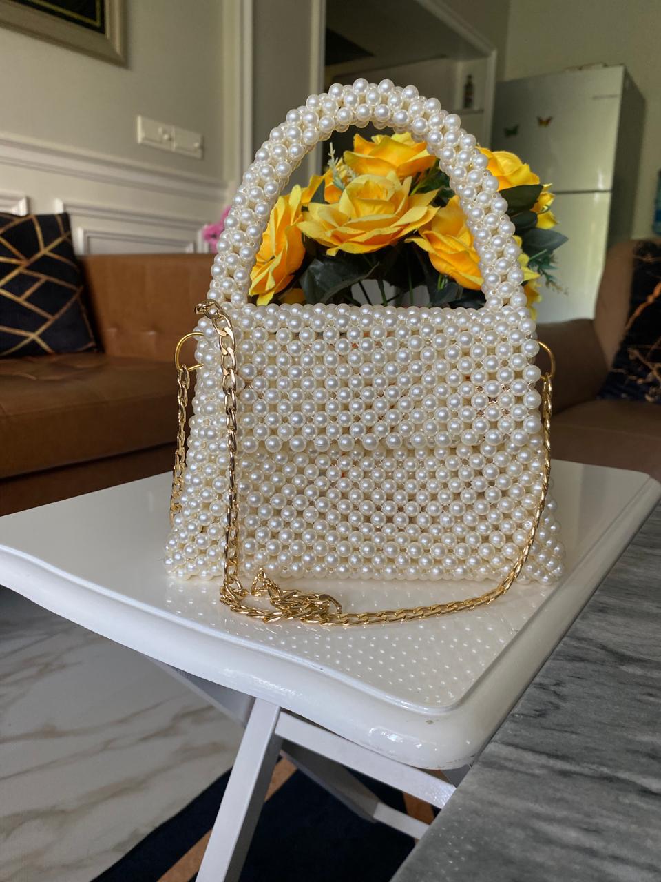 White pearl bag