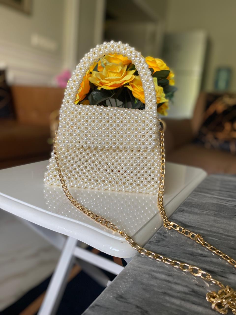 White pearl bag