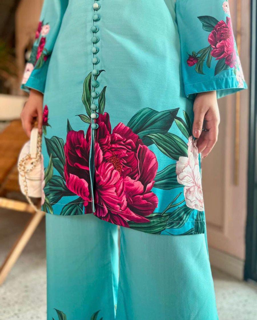 Floral Printed Silk 2 pc